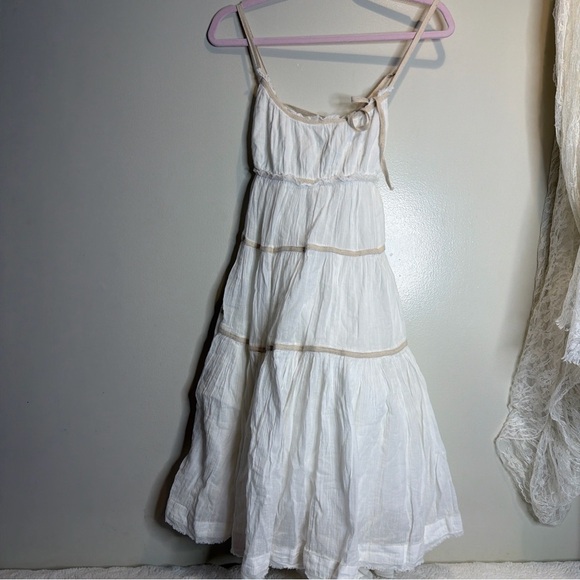 Free People Free-est Isla Tiered Ruched Vacation Midi Dress M - Picture 5 of 10